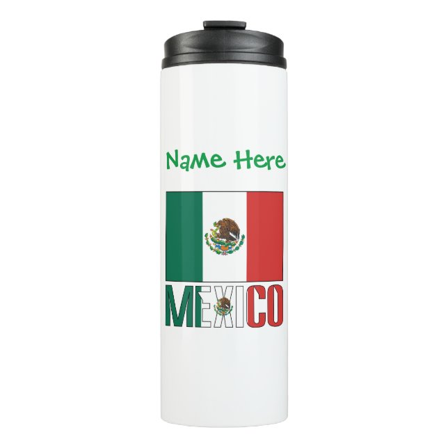 Termo Personalización verde de bandera mexicana (Anverso)