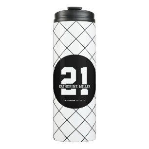 Termo Personalizado 21º cumpleaños Moderno y elegante
