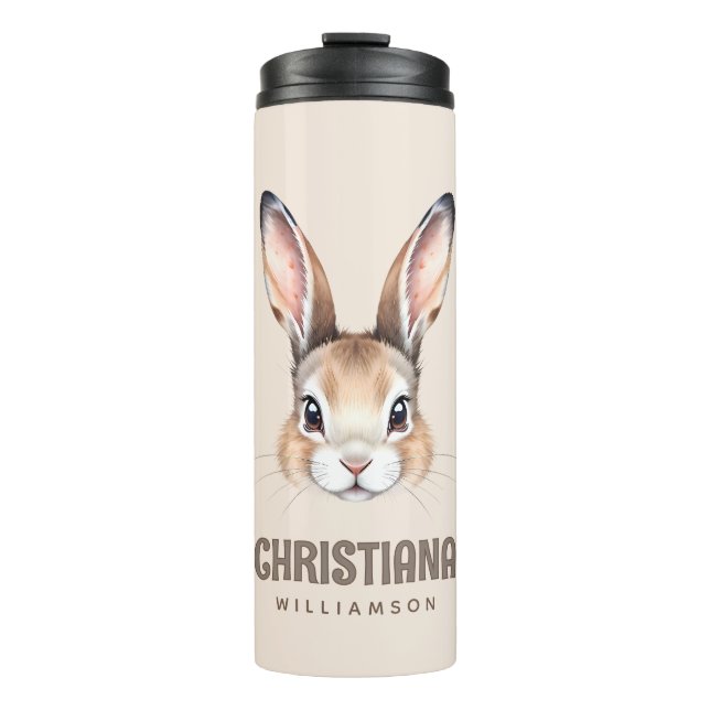 Termo Personalizado acuarela moderna linda conejo de Pas (Anverso)