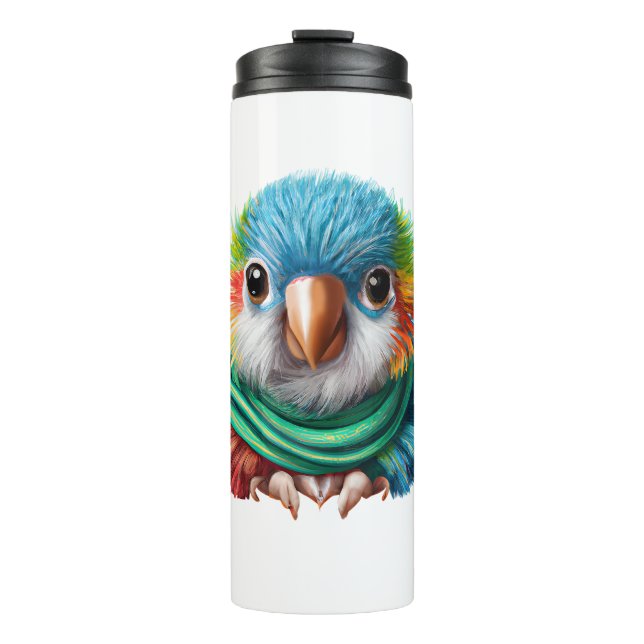 Termo Personalizado Adorable Fluffy Happy Baby Parrot (Anverso)