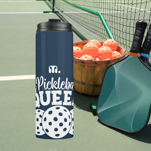 Termo Personalizado azul de la marina Monograma Reina de