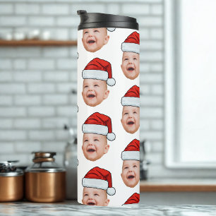 Termo Personalizado Baby Face Foto Santa Hat Navidades