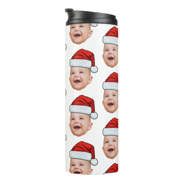 Termo Personalizado Baby Face Foto Santa Hat Navidades (Rotado hacia la derecha)