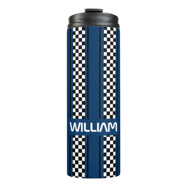 Termo Personalizado Banda deportiva de raza negra azul o (Anverso)