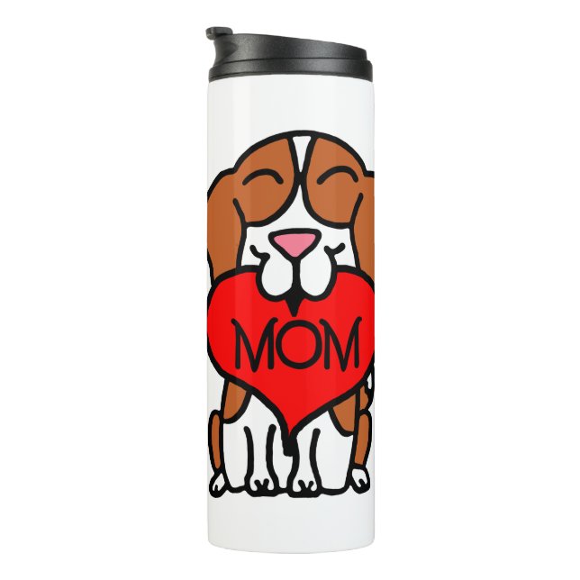 Termo Personalizado Beagle Heart Mom (Rotado hacia la derecha)
