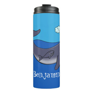 Termo Personalizado caprichoso de ballenas y terneros