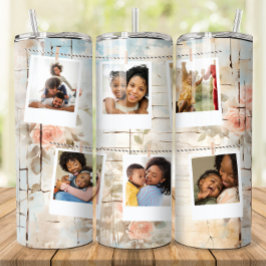 Termo Personalizado Collage de fotos floral Tumbler pers