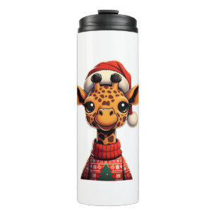 Termo Personalizado Cuidado Giraffe Con Navidades De San