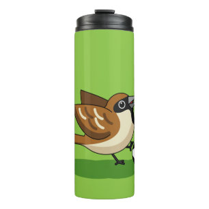 Termo Personalizado Cute Sparrow Jugando Fútbol