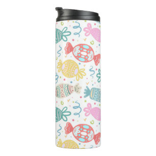 Termo Personalizado de caramelos festivos multicolores