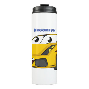 Termo Personalizado de coche deportivo amarillo alegre