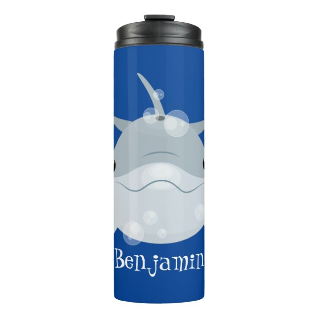 Termo Personalizado de delfín kawaii feliz (Anverso)