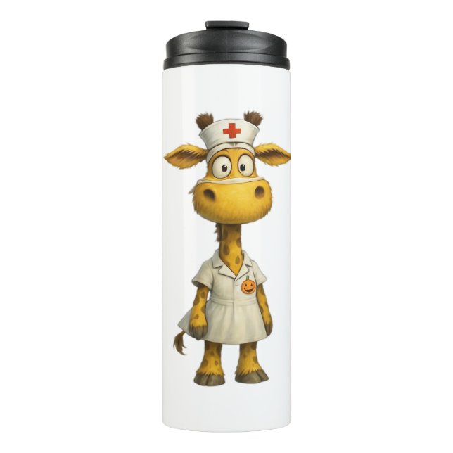 Termo Personalizado de enfermería de Giraffe - Héroe de  (Anverso)