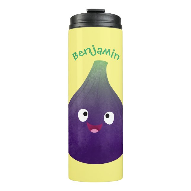 Termo Personalizado de fruta púrpura feliz (Anverso)
