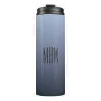 Personalizado de gradiente gris azul monograma