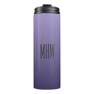 Termo Personalizado de gradiente violeta morado monogram