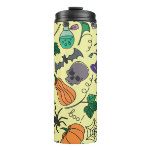 Termo Personalizado de Halloween: Vibrante patrón de cos