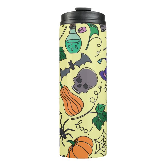 Termo Personalizado de Halloween: Vibrante patrón de cos (Anverso)