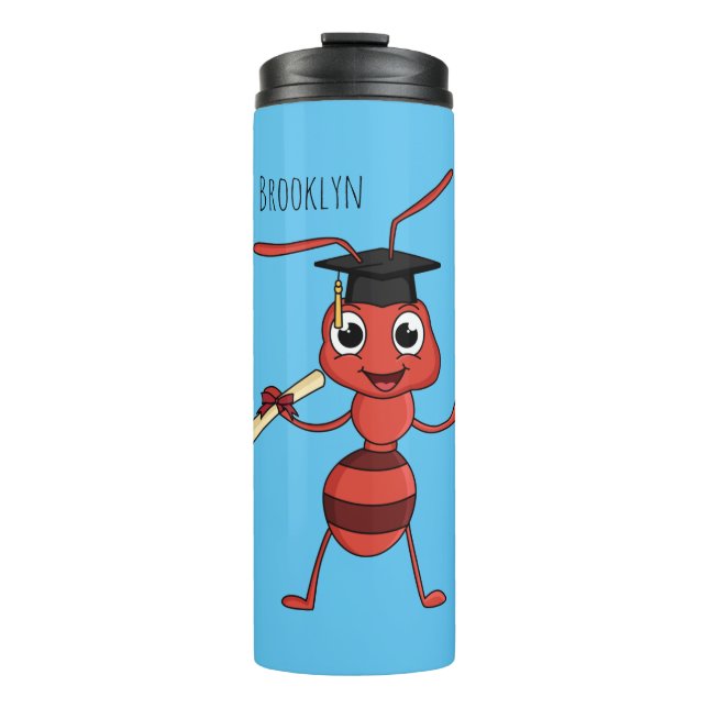 Termo Personalizado de hormiga roja feliz (Anverso)