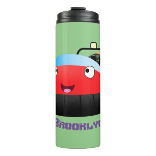 Termo Personalizado de jornalero alegre rojo