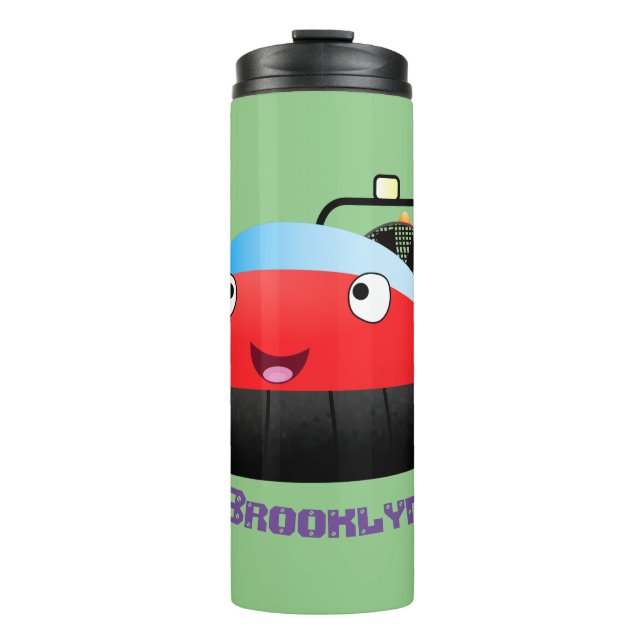 Termo Personalizado de jornalero alegre rojo (Anverso)