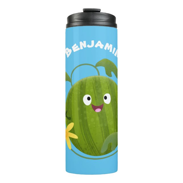 Termo Personalizado de la sandía sonriente alegre (Anverso)