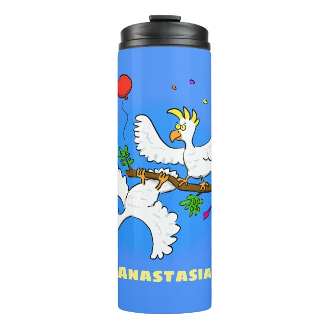 Termo Personalizado de pájaros de cacatúa graciosa (Anverso)