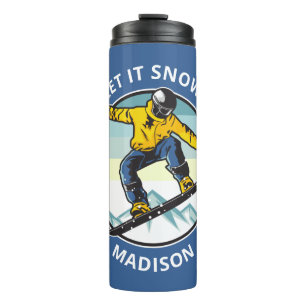 Termo Personalizado de texto y nombre SNOWBOARDER