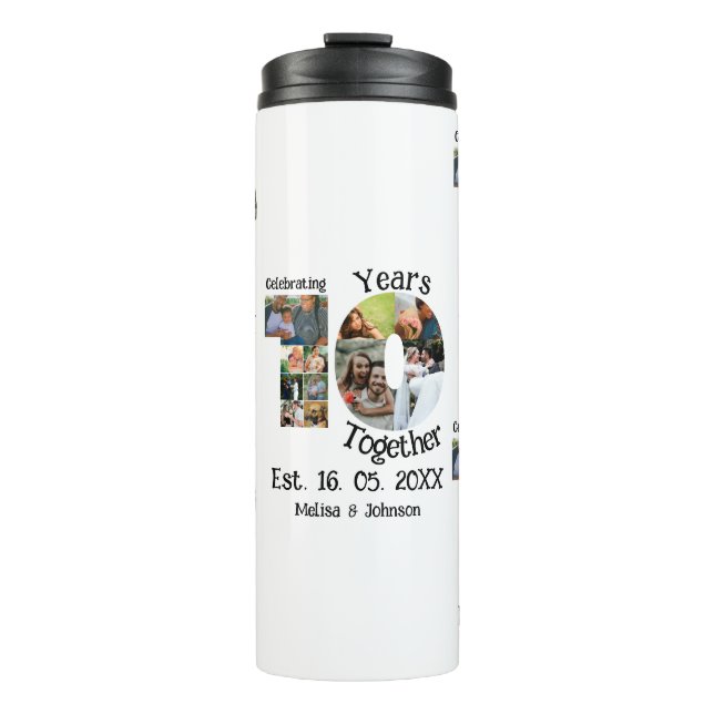 Termo Personalizado décimo aniversario del boda 11 colla (Anverso)