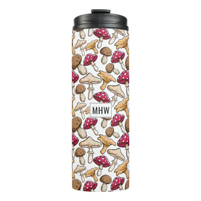 Termo Personalizado del patrón hongo monograma tumblador (Anverso)