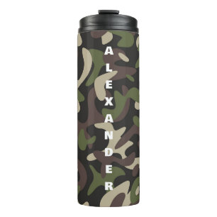 Termo Personalizado del patrón verde marrón marrón del e