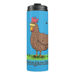 Termo Personalizado divertido de pollo rústico y caprich