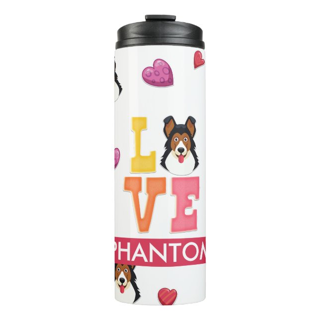 Termo Personalizado El día de San Valentín Cute Perro Pa (Anverso)