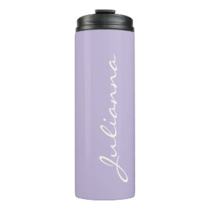 Termo Personalizado Elegante Script Nombre Lavanda suave