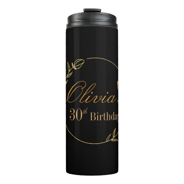 Termo Personalizado en negro y dorado (Anverso)