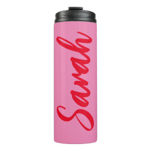 Termo Personalizado en rosa y rojo negrita