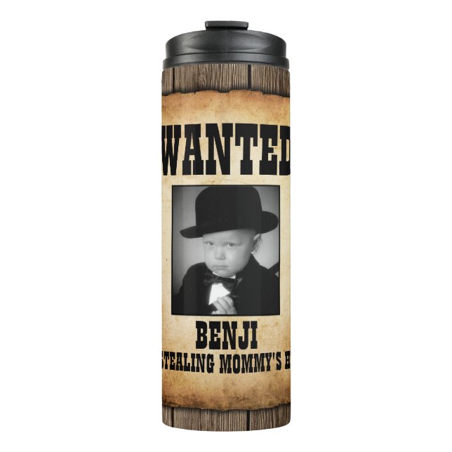 Termo Personalizado Foto Funny Wanted Poster (Anverso)