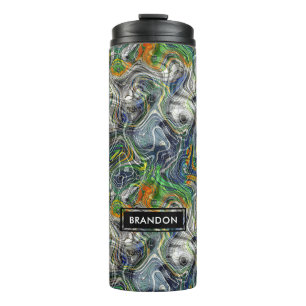 Termo Personalizado Funky Guay Retro Modelo De Mármol Fr