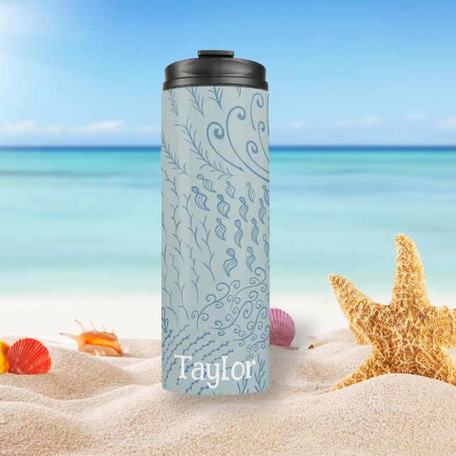 Termo Personalizado | Impresión de la cubierta de arreci (Blue Ocean Scene Tumbler)