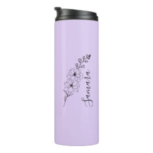 Termo Personalizado Julio Delphinium Birth Flower Gift p