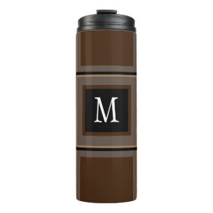 Termo Personalizado marrón chocolate negro con tira inic