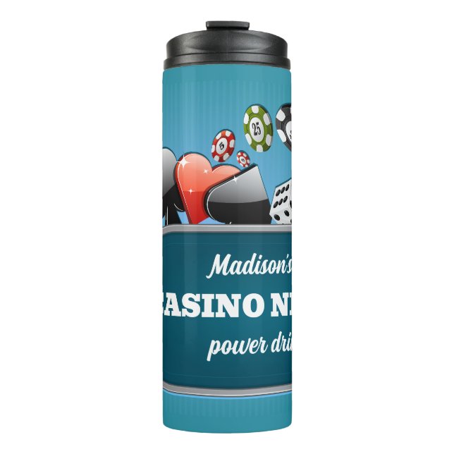 Termo Personalizado Mensajes de texto Casino / Poker (Anverso)