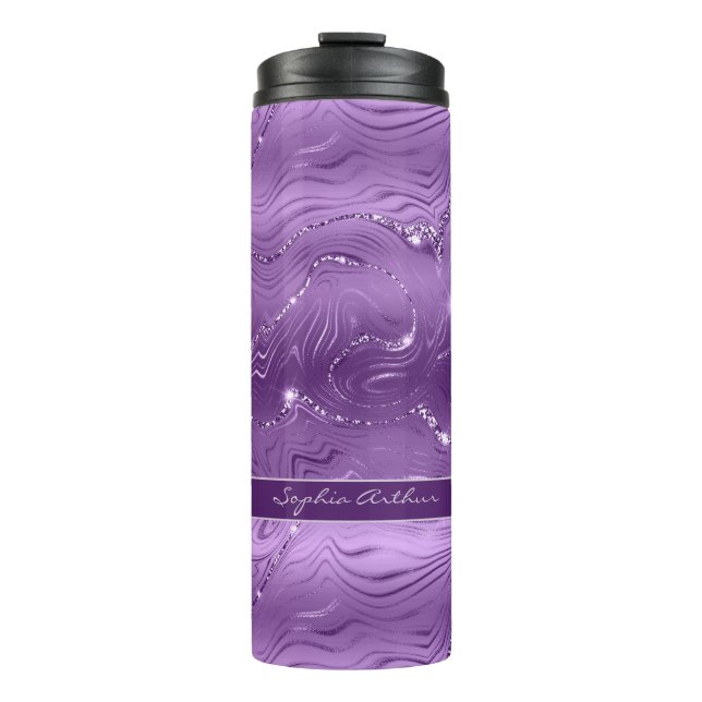 Termo Personalizado Moda Patrón Purpurina Purple Silver  (Anverso)