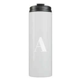 Termo Personalizado monograma letra inicial blanco pálid