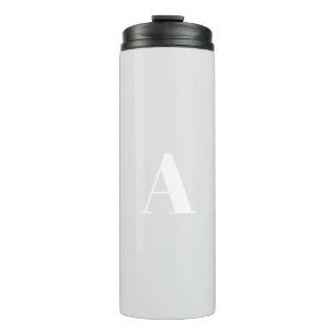 Termo Personalizado monograma letra inicial blanco pálid