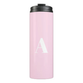 Termo Personalizado monograma letra inicial blanco rosa