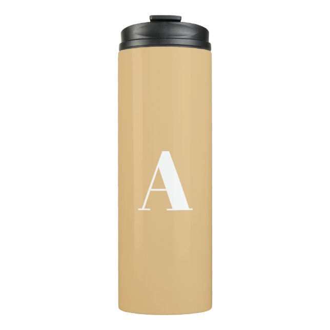 Termo Personalizado monograma letra inicial camello blan (Anverso)