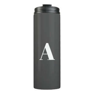 Termo Personalizado monograma letra inicial carbón vege