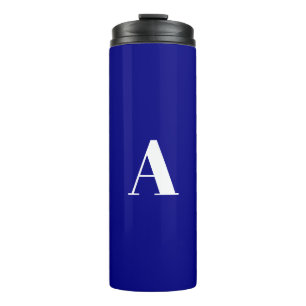 Termo Personalizado monograma letra inicial cobalto azul