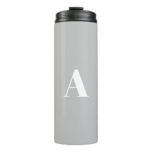 Termo Personalizado monograma letra inicial gris claro b